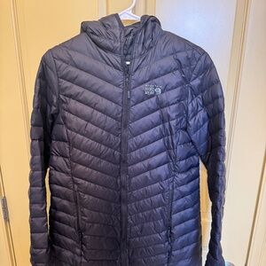 Mountain Hardwear Women’s Long Hooded Down/Insulated Jacket – Black – Size Large